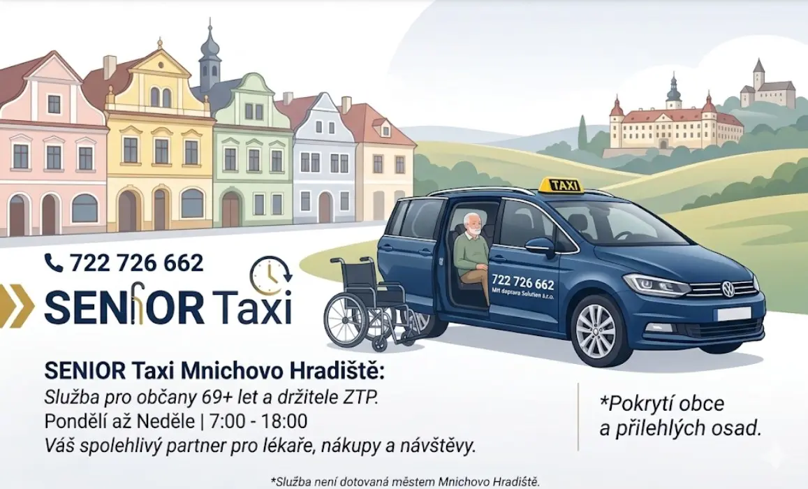 Senior Taxi Mnichovo Hradiště – přeprava seniorů a držitelů ZTP